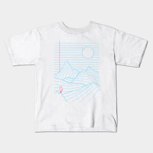 Linear Mountainscape Kids T-Shirt